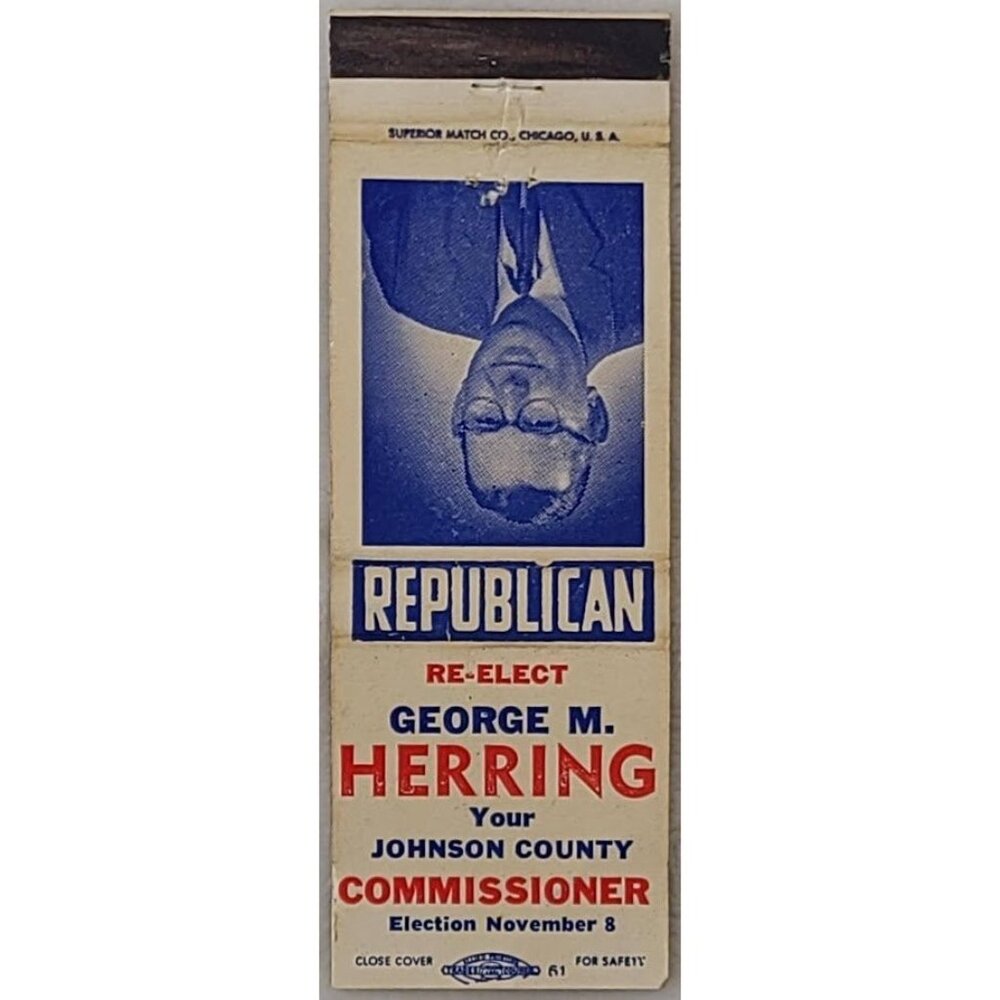 George M Herring Johnson County Indiana 1964 Political Campaign Photo Matchbook